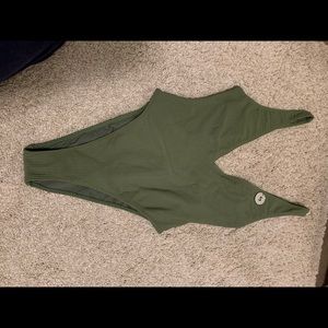 Forever 21: high waist-green one-piece swimsuit